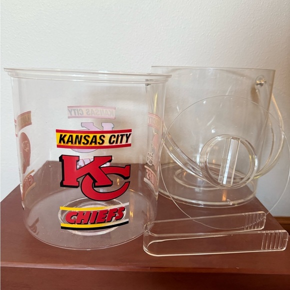 NFL Kansas City Chiefs Clear Plastic Ice Bucket - Picture 3 of 4